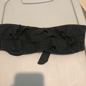 Black bandeau swim top
